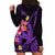 Custom Polynesian Hoodie Dress Hawaiian Warriors with Tribal Shark Tattoos - Purple LT9 - Polynesian Pride