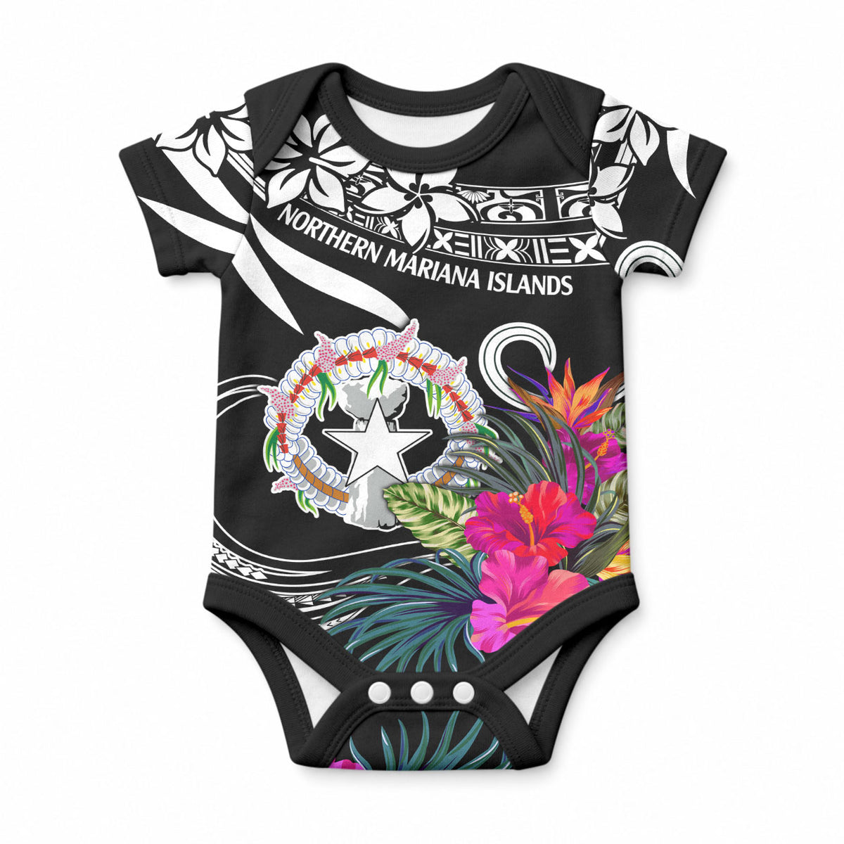 Northern Mariana Islands Baby Onesie Happy Independence Day LT9 White - Polynesian Pride