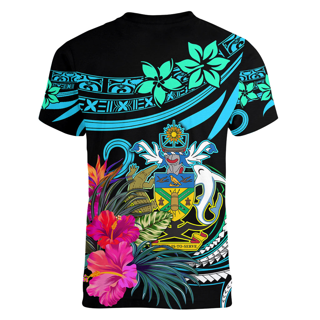 Solomon Islands Women V Neck T Shirt Happy Independence Day LT9 - Polynesian Pride