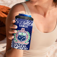 Personalised Samoa Coat Of Arms 4 in 1 Can Cooler Tumbler With Polynesian Pattern Version