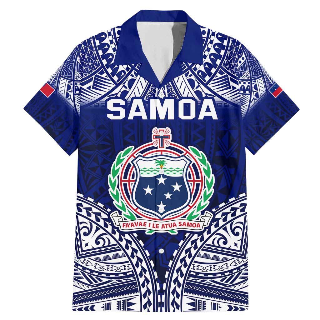 Personalised Samoa Coat Of Arms Family Matching Mermaid Dress and Hawaiian Shirt With Polynesian Pattern Version