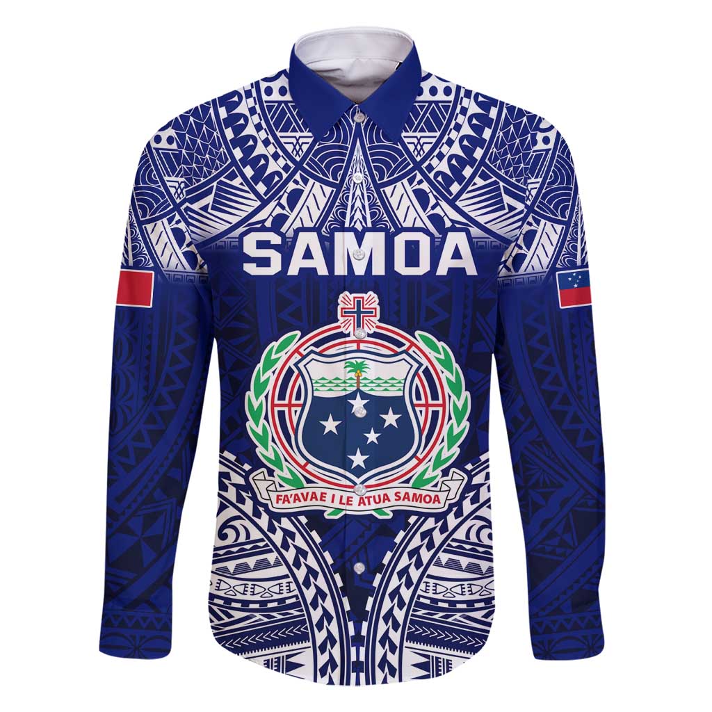 Personalised Samoa Coat Of Arms Family Matching Mermaid Dress and Hawaiian Shirt With Polynesian Pattern Version