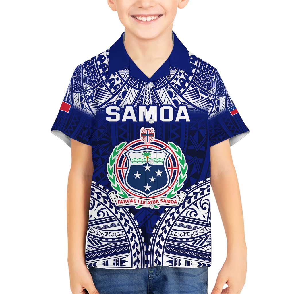 Personalised Samoa Coat Of Arms Family Matching Summer Maxi Dress and Hawaiian Shirt With Polynesian Pattern Version