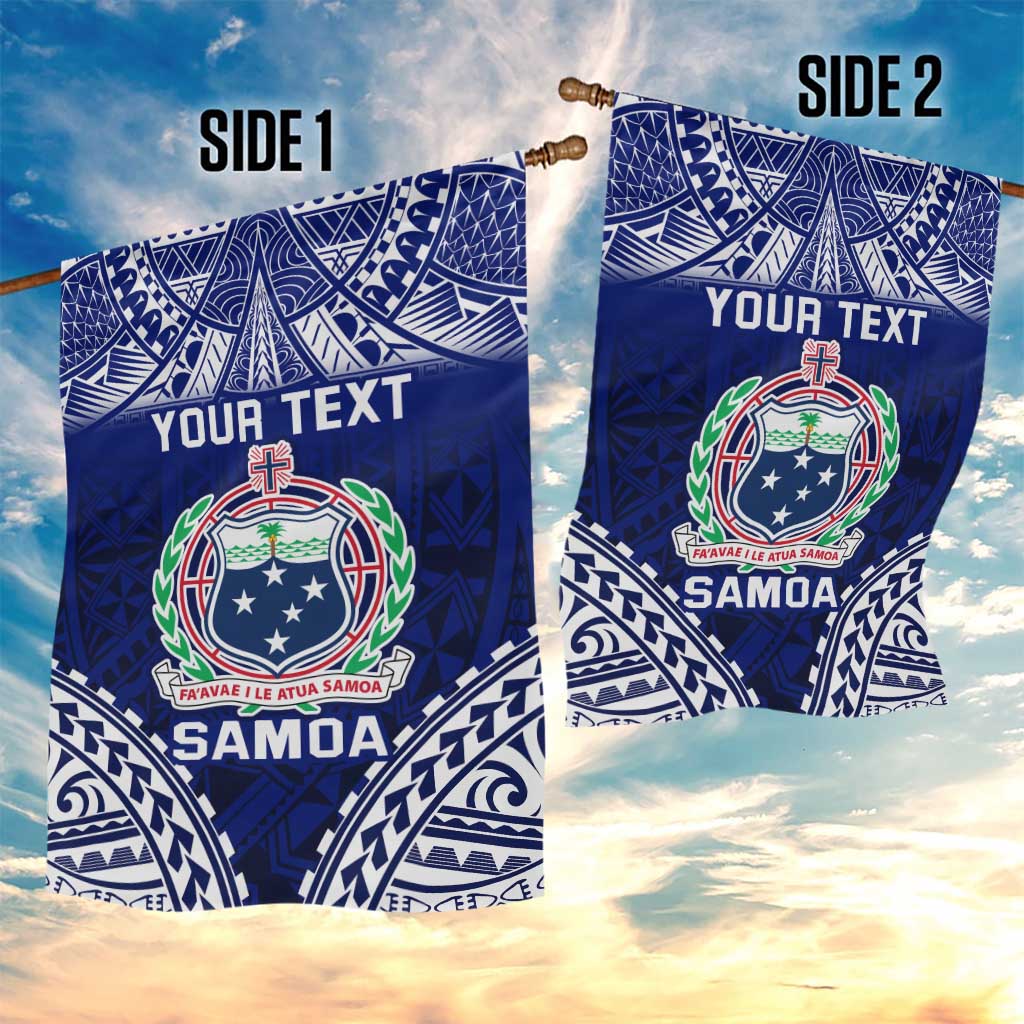 Personalised Samoa Coat Of Arms Garden Flag With Polynesian Pattern Version