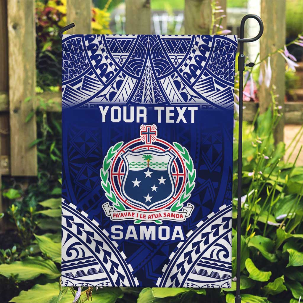 Personalised Samoa Coat Of Arms Garden Flag With Polynesian Pattern Version