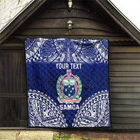 Personalised Samoa Coat Of Arms Quilt With Polynesian Pattern Version