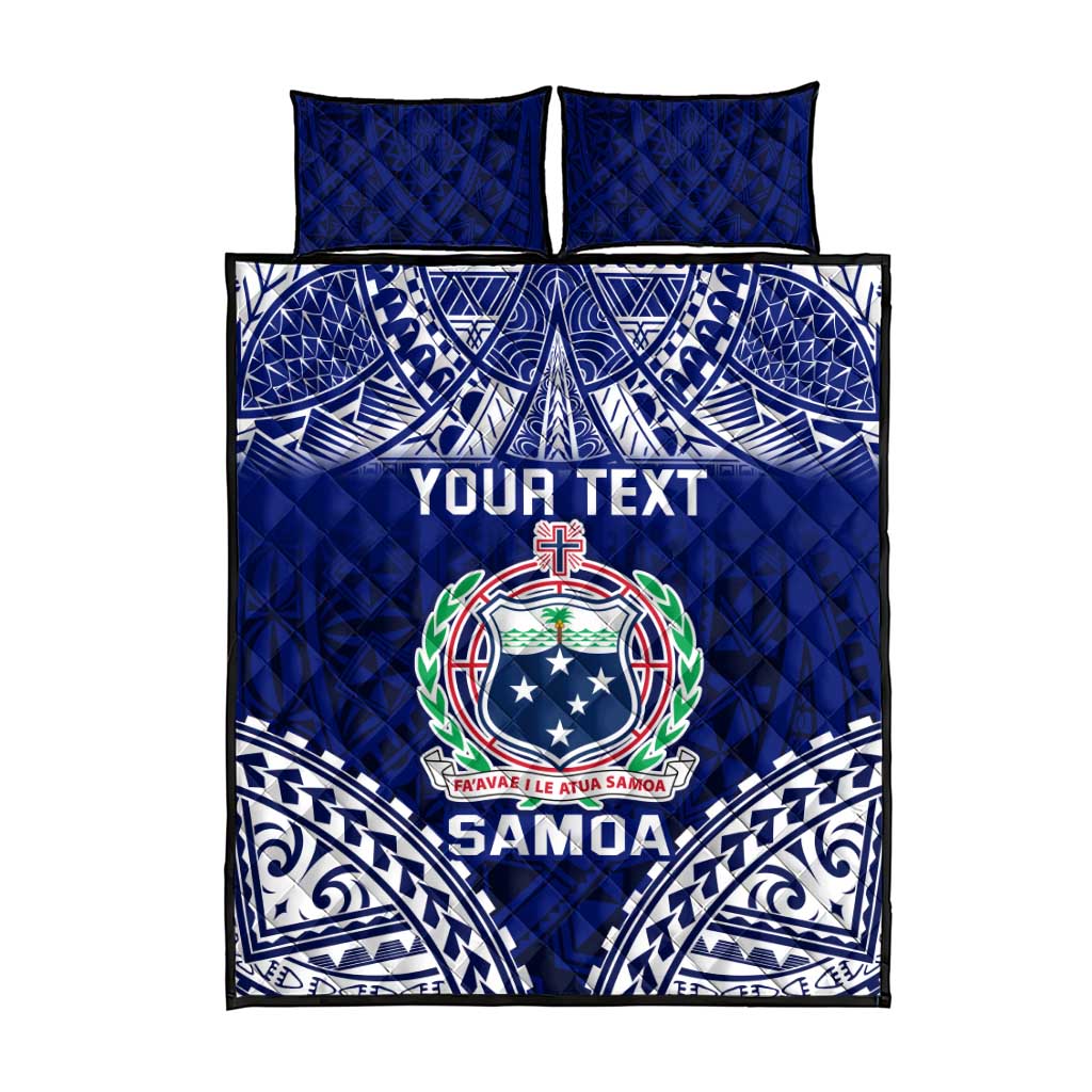 Personalised Samoa Coat Of Arms Quilt Bed Set With Polynesian Pattern Version