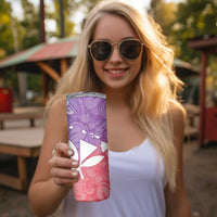 Polynesian Tribal Plumeria Skinny Tumbler with Hawaii Kanaka Maoli Bloom Version