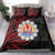 Tahitian Coat Of Arm and Tiare Flower Bedding Set Polynesian Tribal Tattoo