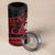 Tahitian Coat Of Arm and Tiare Flower 4 in 1 Can Cooler Tumbler Polynesian Tribal Tattoo