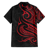 Tahitian Coat Of Arm and Tiare Flower Family Matching Off Shoulder Short Dress and Hawaiian Shirt Polynesian Tribal Tattoo