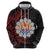 Tahitian Coat Of Arm and Tiare Flower Hoodie Polynesian Tribal Tattoo