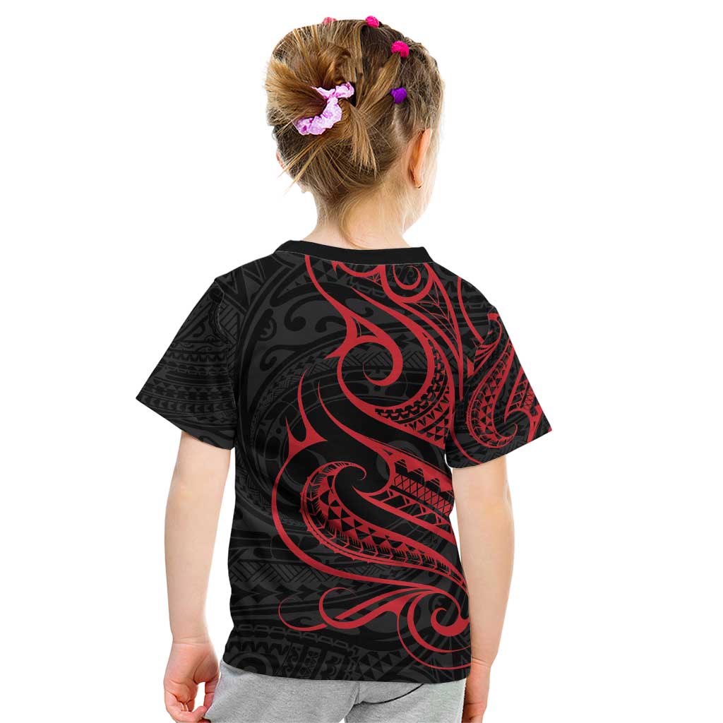 Tahitian Coat Of Arm and Tiare Flower Kid T Shirt Polynesian Tribal Tattoo LT9 - Polynesian Pride