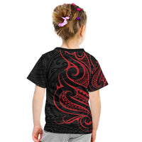 Tahitian Coat Of Arm and Tiare Flower Kid T Shirt Polynesian Tribal Tattoo LT9 - Polynesian Pride