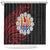 Tahitian Coat Of Arm and Tiare Flower Shower Curtain Polynesian Tribal Tattoo