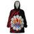 Tahitian Coat Of Arm and Tiare Flower Wearable Blanket Hoodie Polynesian Tribal Tattoo