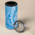 Tahitian Tiare Flower 4 in 1 Can Cooler Tumbler Blue Polynesian Pattern