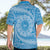 Tahitian Tiare Flower Hawaiian Shirt Blue Polynesian Pattern