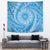 Tahitian Tiare Flower Tapestry Blue Polynesian Pattern