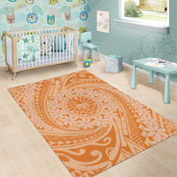 Tahitian Tiare Flower Area Rug Gold Polynesian Pattern