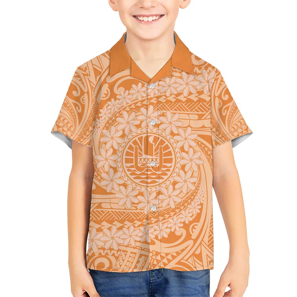 Tahitian Tiare Flower Family Matching Short Sleeve Bodycon Dress and Hawaiian Shirt Gold Polynesian Pattern LT9 Son's Shirt Gold - Polynesian Pride