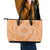 Tahitian Tiare Flower Leather Tote Bag Gold Polynesian Pattern