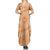 Tahitian Tiare Flower Summer Maxi Dress Gold Polynesian Pattern