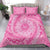 Tahitian Tiare Flower Bedding Set Pink Polynesian Pattern