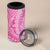 Tahitian Tiare Flower 4 in 1 Can Cooler Tumbler Pink Polynesian Pattern