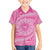 Tahitian Tiare Flower Family Matching Short Sleeve Bodycon Dress and Hawaiian Shirt Pink Polynesian Pattern