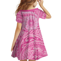 Tahitian Tiare Flower Family Matching Summer Maxi Dress and Hawaiian Shirt Pink Polynesian Pattern