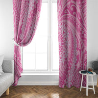 Tahitian Tiare Flower Window Curtain Pink Polynesian Pattern