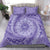 Tahitian Tiare Flower Bedding Set Violet Polynesian Pattern