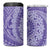 Tahitian Tiare Flower 4 in 1 Can Cooler Tumbler Violet Polynesian Pattern