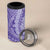 Tahitian Tiare Flower 4 in 1 Can Cooler Tumbler Violet Polynesian Pattern