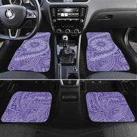 Tahitian Tiare Flower Car Mats Violet Polynesian Pattern