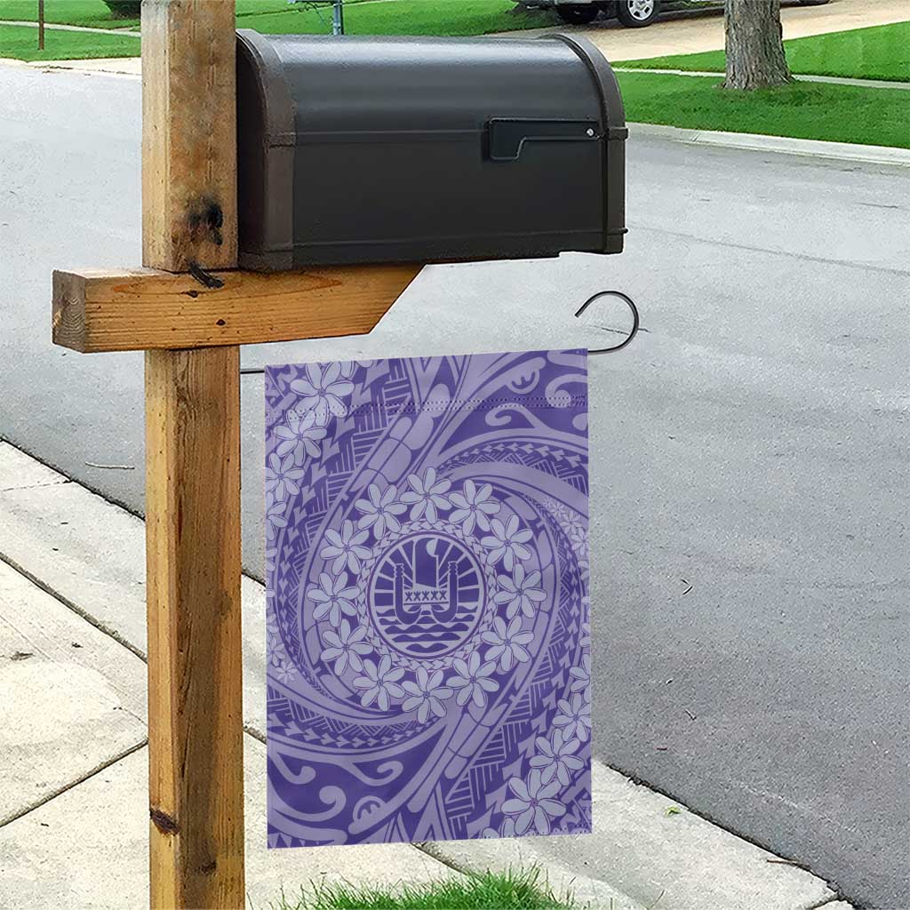 Tahitian Tiare Flower Garden Flag Violet Polynesian Pattern