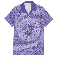 Tahitian Tiare Flower Hawaiian Shirt Violet Polynesian Pattern LT9 Violet - Polynesian Pride
