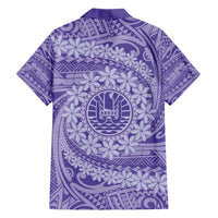 Tahitian Tiare Flower Hawaiian Shirt Violet Polynesian Pattern LT9 - Polynesian Pride