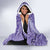 Tahitian Tiare Flower Hooded Blanket Violet Polynesian Pattern