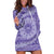 Tahitian Tiare Flower Hoodie Dress Violet Polynesian Pattern