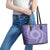 Tahitian Tiare Flower Leather Tote Bag Violet Polynesian Pattern