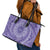 Tahitian Tiare Flower Leather Tote Bag Violet Polynesian Pattern