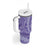 Tahitian Tiare Flower Tumbler With Handle Violet Polynesian Pattern