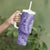 Tahitian Tiare Flower Tumbler With Handle Violet Polynesian Pattern