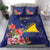 Personalised Tokelau Tropical Hibiscus Bedding Set With Polynesian Plumeria Tattoo