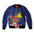 Personalised Tokelau Tropical Hibiscus Bomber Jacket With Polynesian Plumeria Tattoo