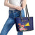 Personalised Tokelau Tropical Hibiscus Leather Tote Bag With Polynesian Plumeria Tattoo