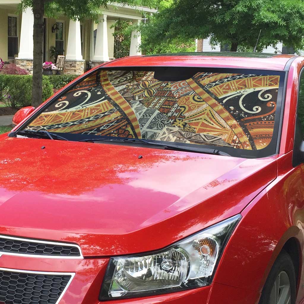 Hawaiian Style Tapa Auto Sun Shade Vintage Seamless Pattern - Polynesian Pride