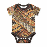 Hawaiian Style Tapa Baby Onesie Vintage Seamless Pattern LT9 Red - Polynesian Pride